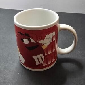 M&M’s Red Candy Character Pointing Coffee Mug Galerie 2002 Mars Ceramic Cup Mars